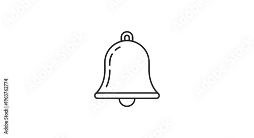 Simple Line Drawing of a Bell.