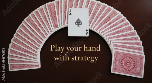 Ace of Spades with Fanned Deck of Cards