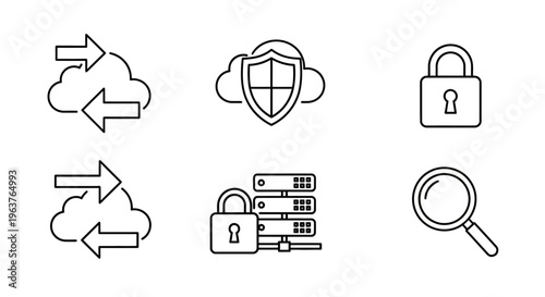 Security icons for data protection.