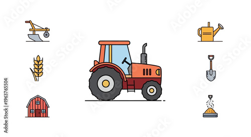 Tractor Farm Equipment Vehicle Machine.
