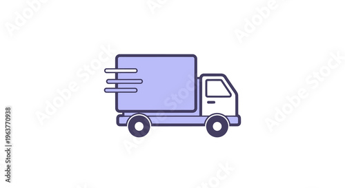 Moving Truck Icon - Delivery Service Transportation Flat Style