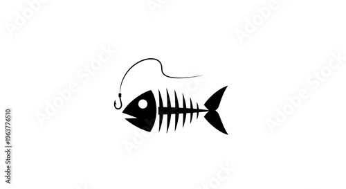 Fish skeleton on a hook.