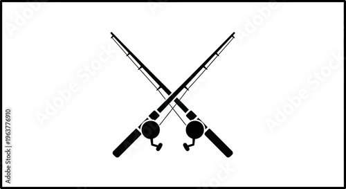 Fishing rods with reels crossed over.