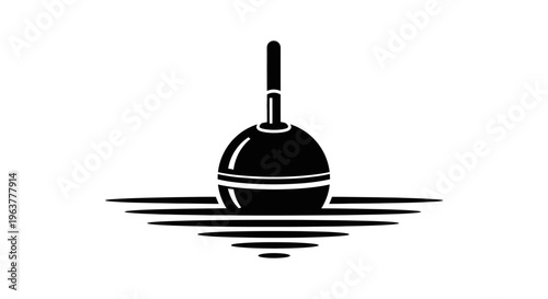 Fishing float on the water surface.