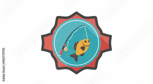 Fish Hook Catching Yellow Fish.