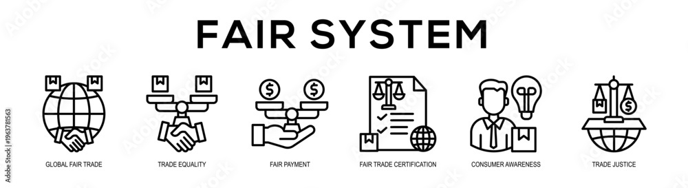 Fototapeta premium Fair System web banner illustration concept