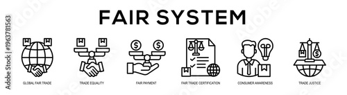Fair System web banner illustration concept