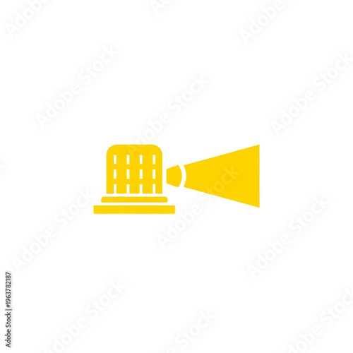 Vibrant yellow emergency beacon icon representing a warning light or siren, ideal for conveying urgent alerts, safety, and critical notifications for various applications