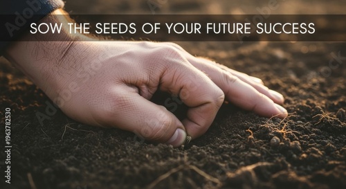 Hand planting seeds in fertile soil