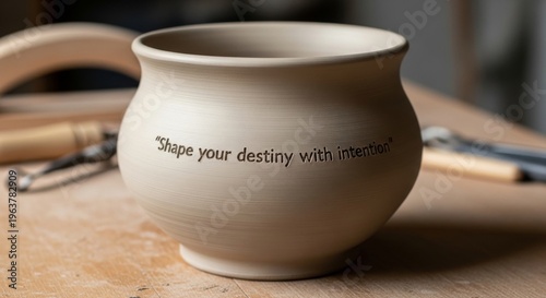Handcrafted Clay Pot with Inspirational Quote