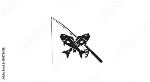 Butterfly holding a fishing rod tight.