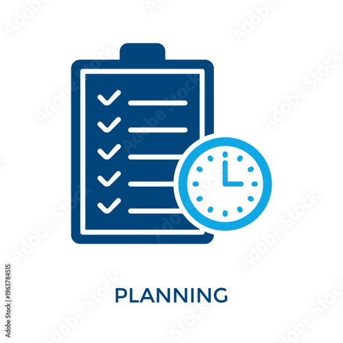 Planning Icon Dual Tone Style. Vector Illustration For Graphic Design