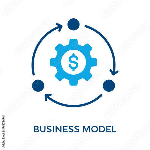 Business Model Icon Dual Tone Style. Vector Illustration For Graphic Design