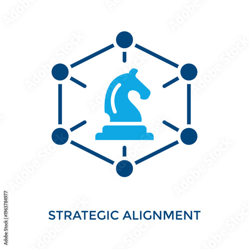 Strategic Alignment Icon Dual Tone Style. Vector Illustration For Graphic Design