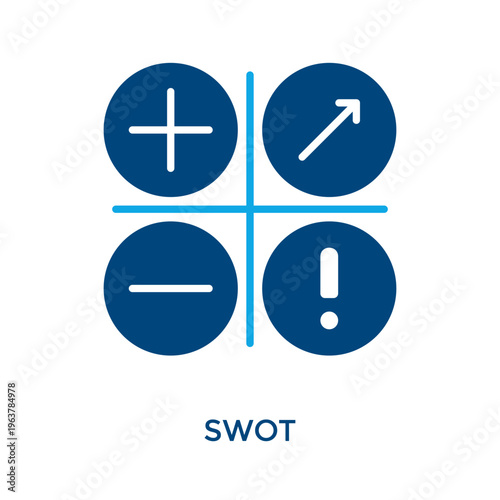Swot Icon Dual Tone Style. Vector Illustration For Graphic Design