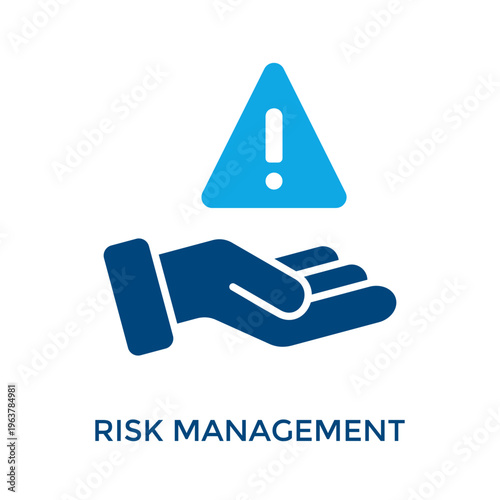 Risk Management Icon Dual Tone Style. Vector Illustration For Graphic Design