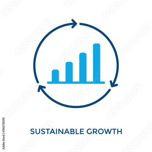 Sustainable Growth Icon Dual Tone Style. Vector Illustration For Graphic Design