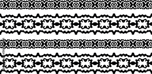 Ribbon with abstract butterflies and flowers