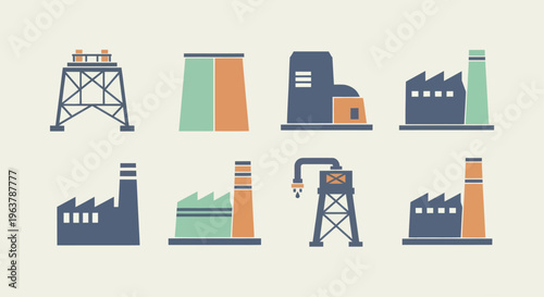 Collection of Industrial Factory Buildings and Structures.