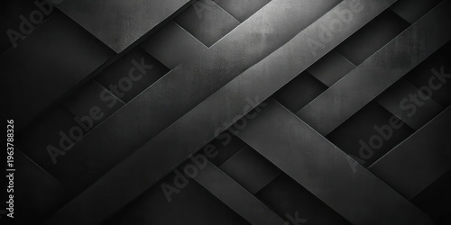 Dark metal diagonal strips interweave into a moody industrial geometric pattern with subtle reflections and deep shadows