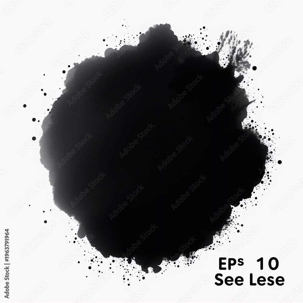 Obraz premium Black ink splatter with white background and eps 10 text
