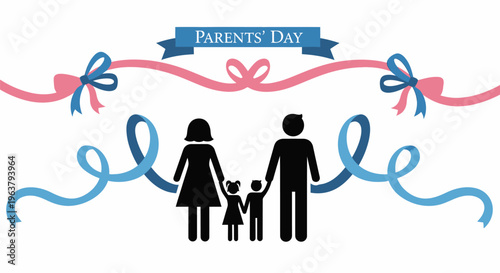 Family Silhouette Holding Hands Together.