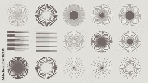 An array of abstract circular and linear patterns fills the frame utilizing variations in density and line orientation high quality professional detailed modern elegant stylish clean