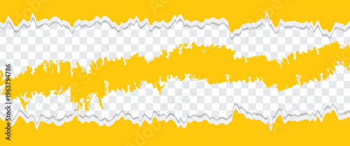 Gray background with copyspace and torn paper edge. Vector illustration.