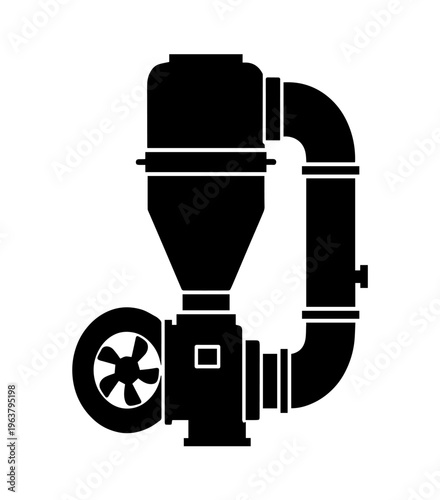 Professional Industrial Pump and Filtration System Vector Illustration Icon for Water Treatment and Chemical Processing Plant Design Template