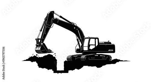 Heavy duty excavator digging machine.