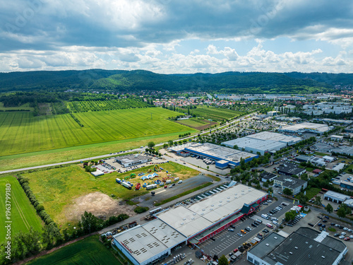 Obraz na plátně Industrial area in Wernigerode (Harz region, Saxony-Anhalt), located near the A3