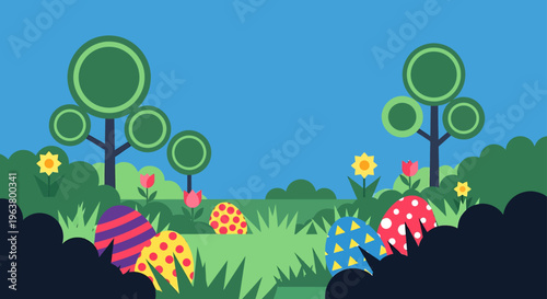 vibrant easter eggs hidden in a grassy field on a sunny spring day perfect for seasonal holiday designs