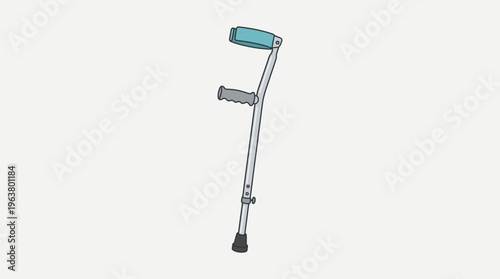 Forearm crutch illustration for medical mobility and injury recovery