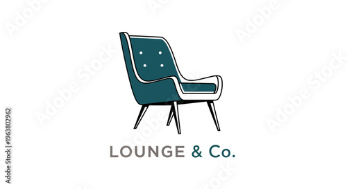 Modern teal colored armchair furniture.