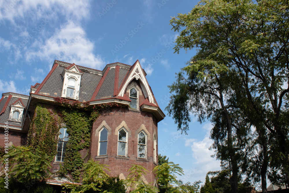 Fototapeta premium Homes, houses, buildings, brick buildings, old houses, Sewickly