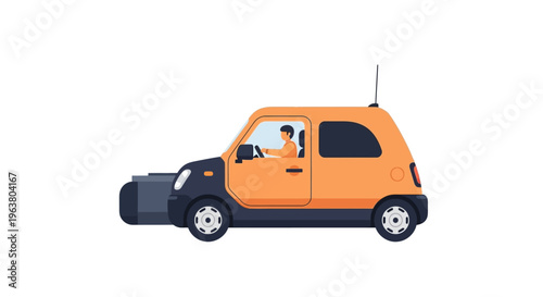 Sustainable Urban Mobility Solution Representing Eco-Friendly Corporate Fleet Logistics and Modern Gig Economy Transportation