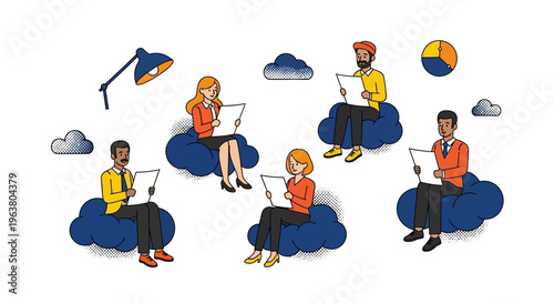 Agile multi-ethnic marketing team leveraging cloud-based insights and creative data strategy for scalable business growth