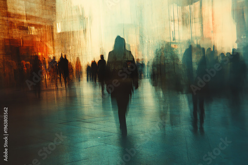 Person Blurred in Urban Street