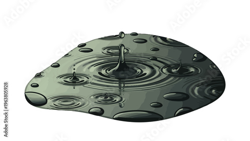 Rain Puddle Ripples Water Drops Splash Abstract Background Texture