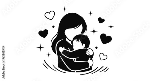 Mother Holding Baby in Her Arms.