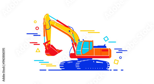 Excavator Machine Heavy Equipment Construction.