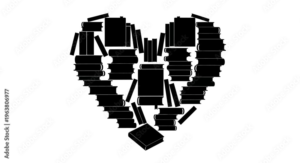 Fototapeta premium Heart Shape Made of Small Rectangles.