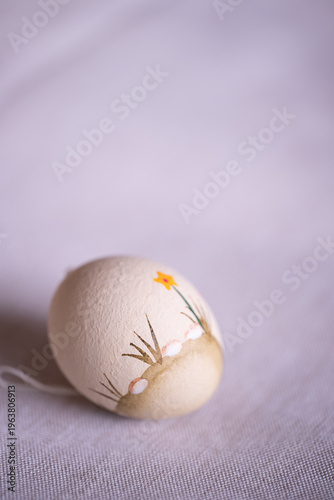 Easter beige background in soft natural light