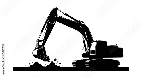 Excavator digging into the ground.