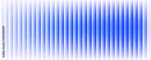 Abstract vertical blue light bar pattern background with glowing cyan center, creating a vibrant digital sound wave or equalizer effect, isolated on