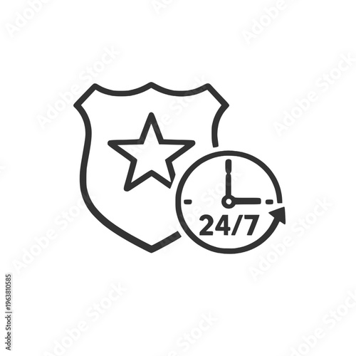  police service available 24/7 icon design 