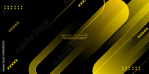 Black abstract premium background with golden lines. Modern luxury concept.  Vector illustration