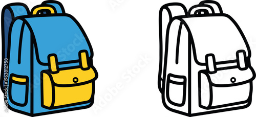 School Backpack Bag for Students Vector Illustration