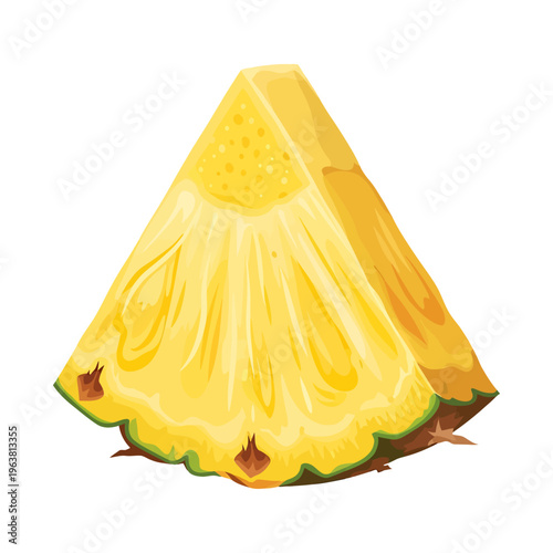 A close-up illustration of a juicy, ripe pineapple slice, showcasing its vibrant yellow flesh and textured rind, perfect for culinary and healthy lifestyle themes