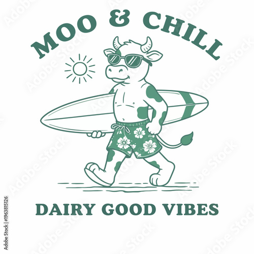 Cow Wearing Sunglasses and Shorts.